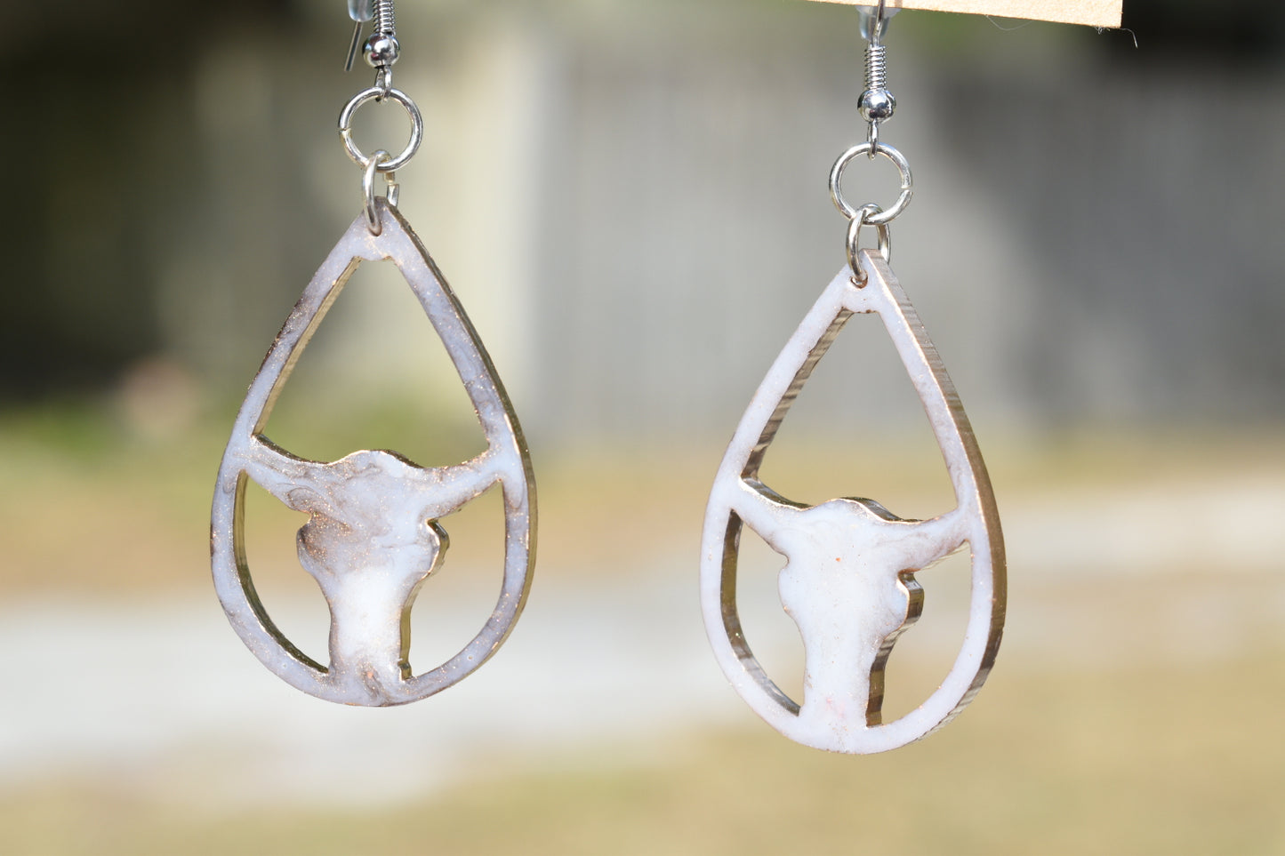 Marble Cow Earrings