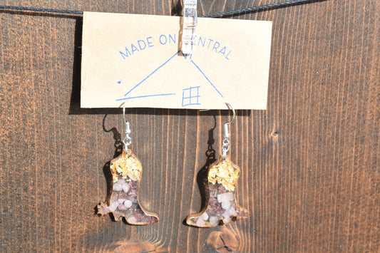 Rose Quartz Boot Earrings